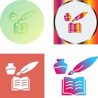 Unique Quill and Book Icon Design vector