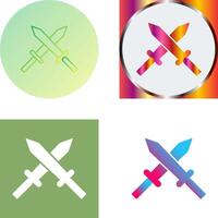 Unique Two Swords Icon Design vector