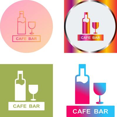 Unique Drinks Cafe Icon Design