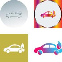 Unique Car on Fire Icon Design vector