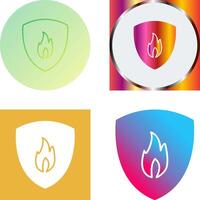 Unique Fire Shield Icon Design vector