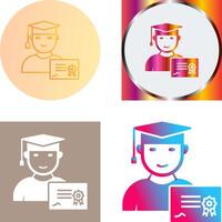 Unique Receiving Diploma Icon Design vector