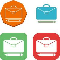 Briefcase and Pen Icon Design vector