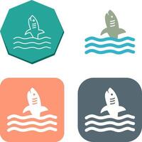 Dangerous Shark Icon Design vector