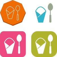 Spoon and Napkin Icon Design vector