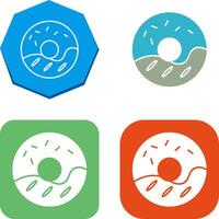 Cream Doughnut Icon Design vector