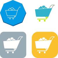 Unique Shopping Cart II Icon Design vector