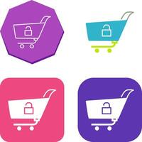 Unique Unlock Cart Icon Design vector