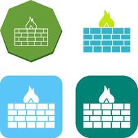 Unique Firewall Icon Design vector