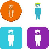Unique Student Standing Icon Design vector