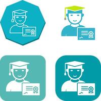 Unique Receiving Diploma Icon Design vector