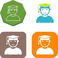 Unique Male Graduate Icon Design vector