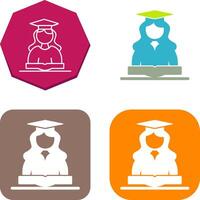 Unique Female Student Icon Design vector