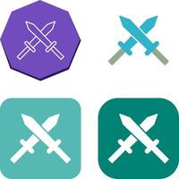 Unique Two Swords Icon Design vector