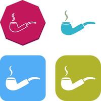 Unique Lit Smoking Pipe Icon Design vector