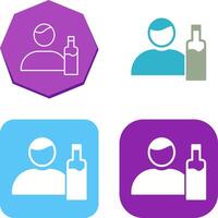 Unique Man And Drink Icon Design vector