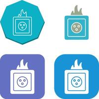 Unique Fire in Socket Icon Design vector