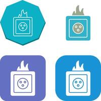 único fuego en enchufe icono diseño vector