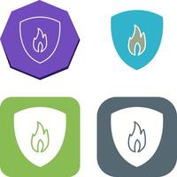 Unique Fire Shield Icon Design vector