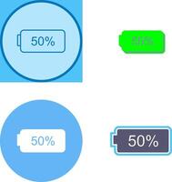 Unique Half Battery Icon Design vector