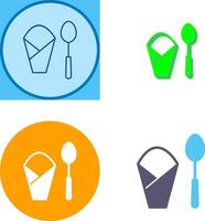 Spoon and Napkin Icon Design vector