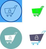 Unique Unlock Cart Icon Design vector