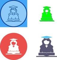 Unique Female Student Icon Design vector