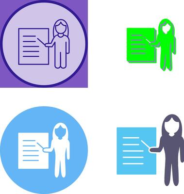 Unique Female Presenter Icon Design