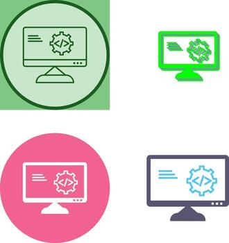 Unique Code Optimization Icon Design vector