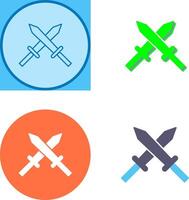 Unique Two Swords Icon Design vector