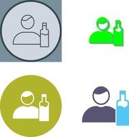 Unique Man And Drink Icon Design vector