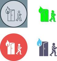 Unique Running from Fire Icon Design vector