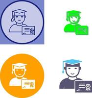 Unique Receiving Diploma Icon Design vector