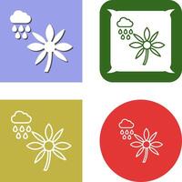 Flower with rain Icon Design vector