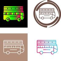 diseño de icono de autobús doble vector