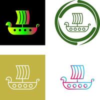 Viking Ship Icon Design vector