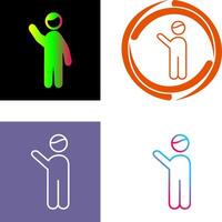 Waving to people Icon Design vector