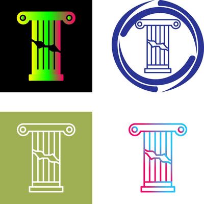 Broken Pillar Icon Design