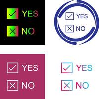 Yes No Option Icon Design vector