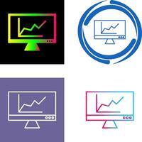Online Graph Icon Design vector