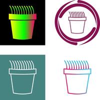 Grass Pot Icon Design vector