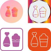 Food and Beer Icon Design vector