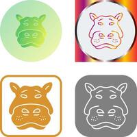 Hippo Icon Design vector