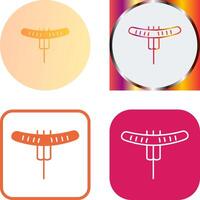 Sausage on Fork Icon Design vector