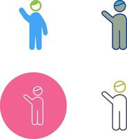 Waving to people Icon Design vector