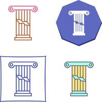 Broken Pillar Icon Design vector