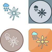 Flower with rain Icon Design vector