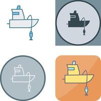 Fishing Boat Icon Design vector