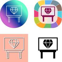 diamante exposición icono diseño vector