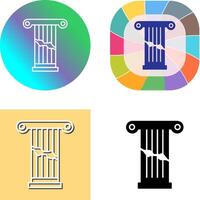 Broken Pillar Icon Design vector